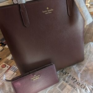 Kate Spade Deep Merlot Tote and Wallet Set